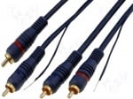 Кабел 2RCA-2RCA+захранване 5м CABLE-604/5M Cable 2x plug RCA-2x plug RCA, 5m gold plated